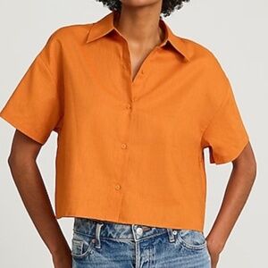 Orange Women's Button-Up Top